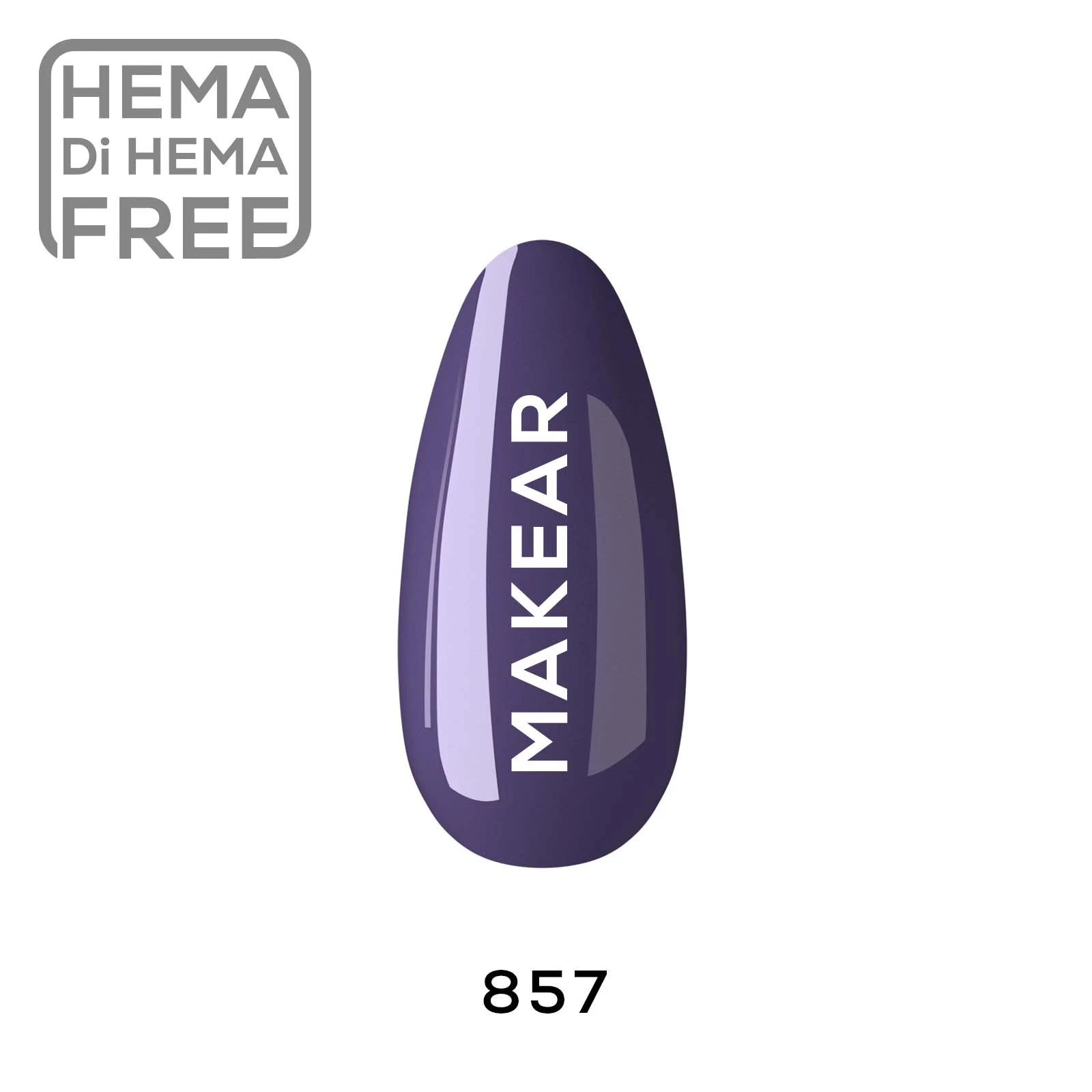Makear lakier hybrydowy 857 przygaszony fiolet śliwka - zdjęcie 1, 8 ml