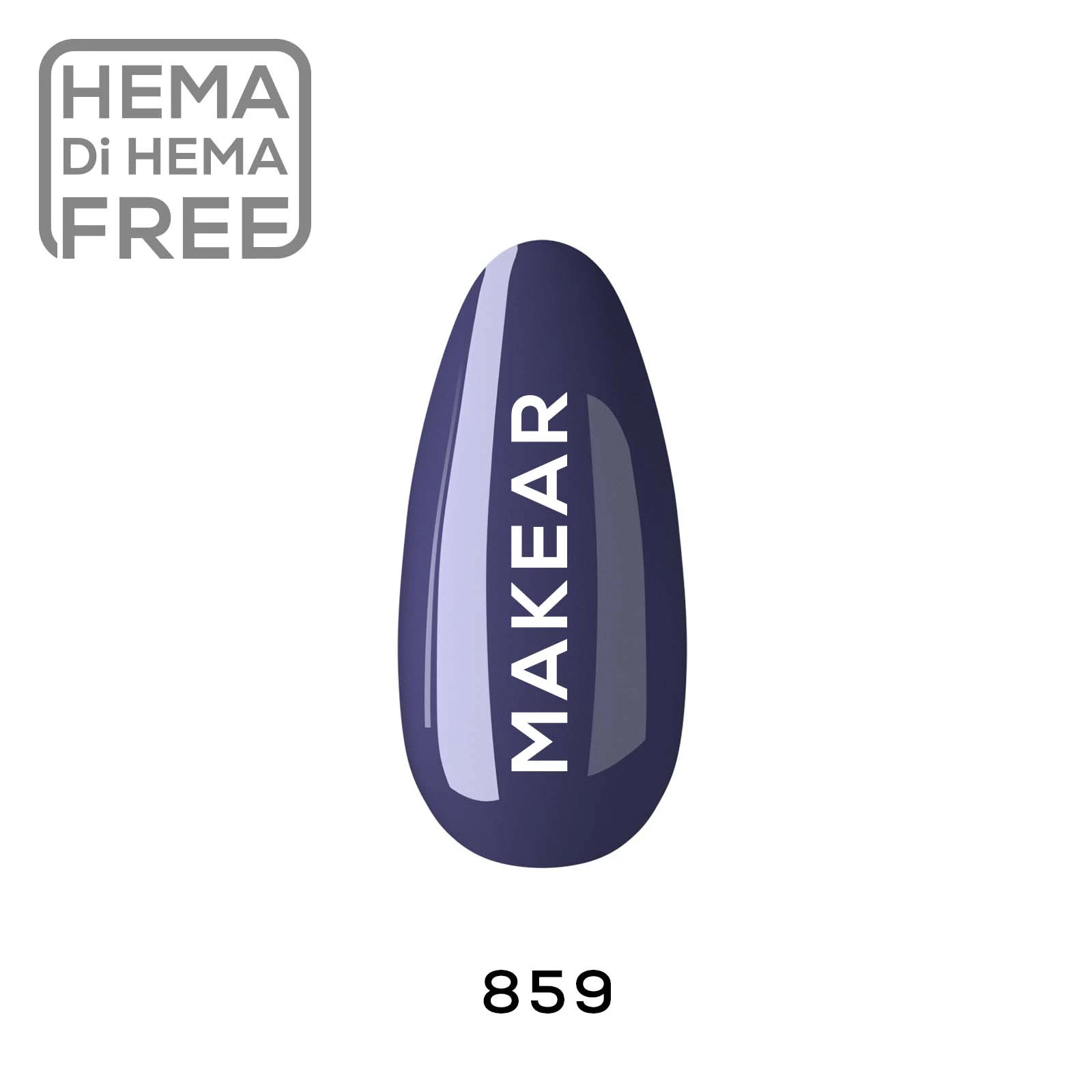 Makear lakier hybrydowy 859 Petrolove krem - głęboki atramentowy szaroniebieski na paznokciach, 8 ml