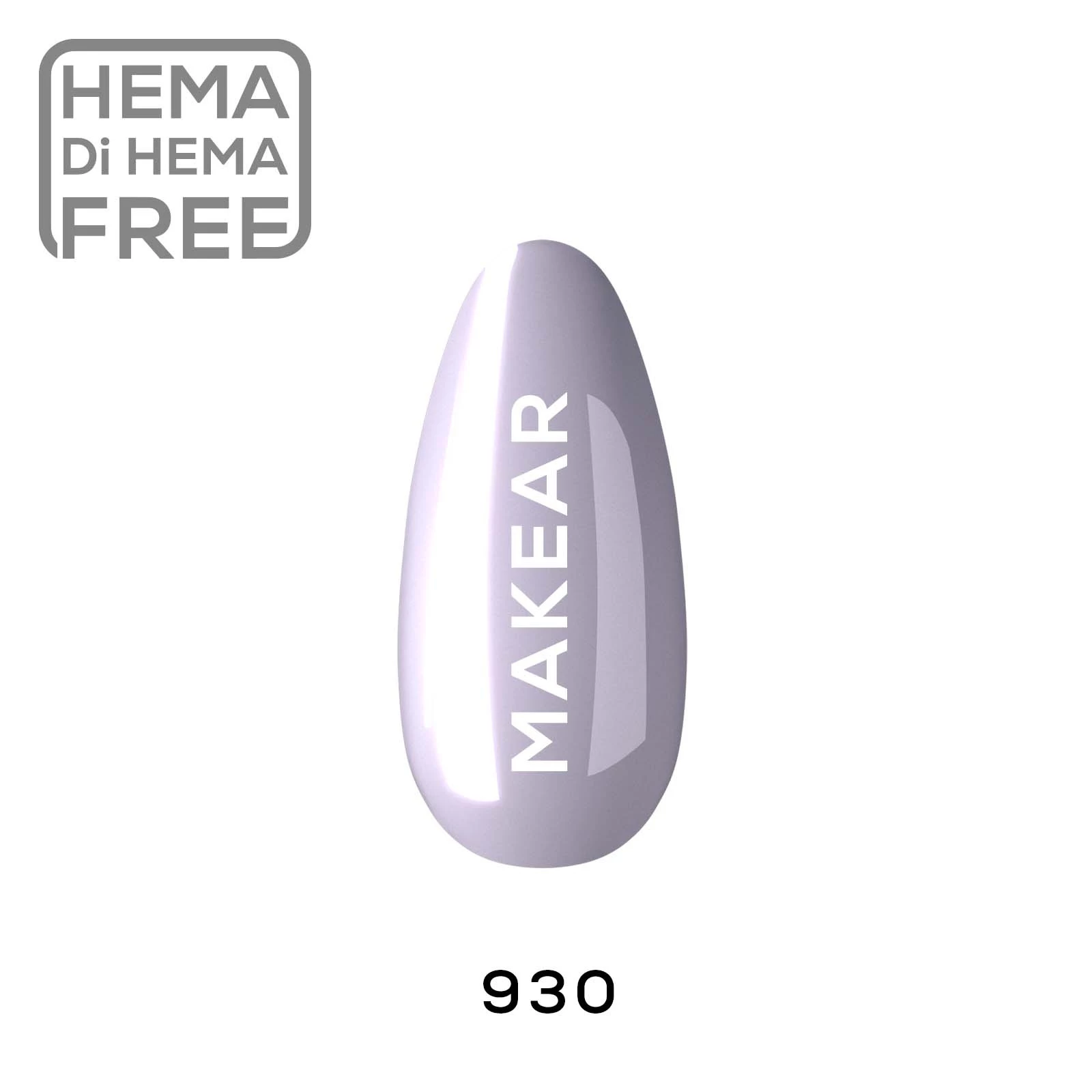 Makear lakier hybrydowy 930 jasny lawendowo-szary - zdjęcie 1, 8 ml