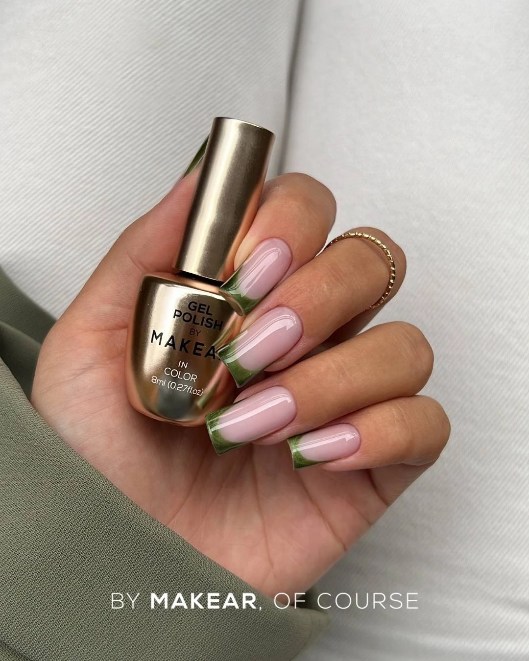 Makear lakier hybrydowy SC06 Cat Eye ciemna oliwkowa zieleń, manicure z efektem 3D, 8 ml