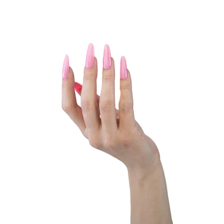 Makear lakier hybrydowy 502 mleczny jasny róż półtransparentny do french - swatch koloru, 8 ml