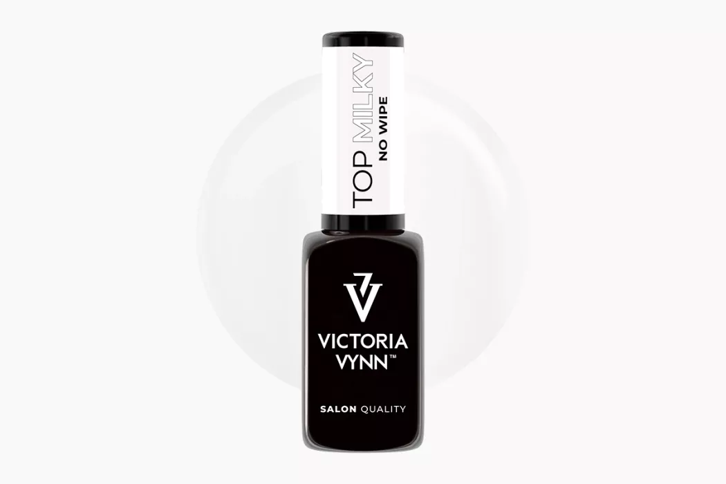 Top Milky No Wipe - mleczny, koloryzujący top hybrydowy bez przemywania, Victoria Vynn 8 ml