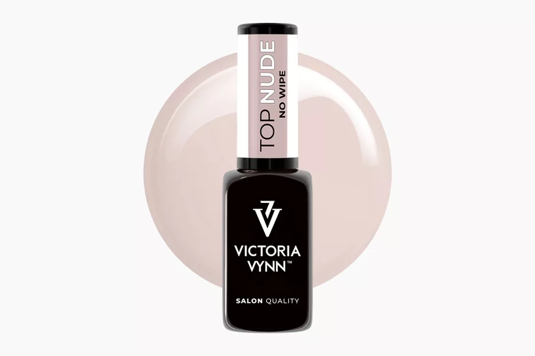 Top Nude No Wipe - beżowy, koloryzujący top hybrydowy bez przemywania, Victoria Vynn 8 ml