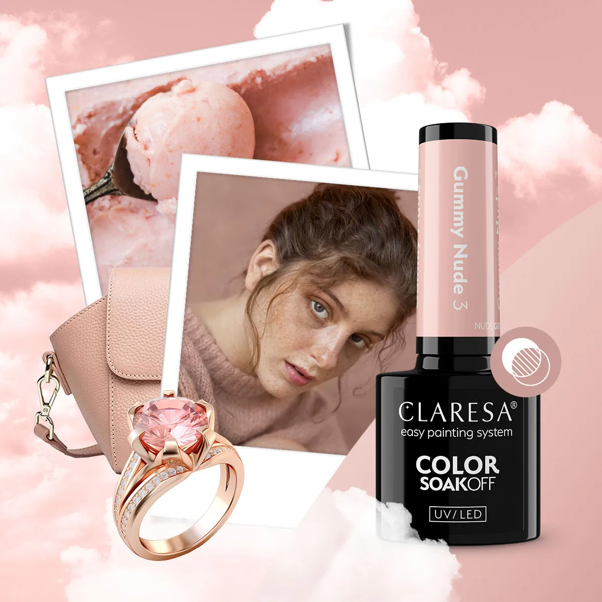 Claresa Nude Glow Gummy Nude 3 - inspiracja kolorystyczna