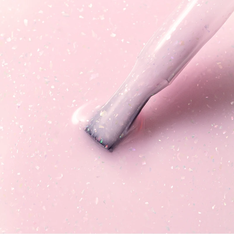 Elarto Acrylic Bottle Gel Shiny Pink Cloud 15 ml - opalizujący mleczny róż akrylożel, makro tekstury na pędzelku