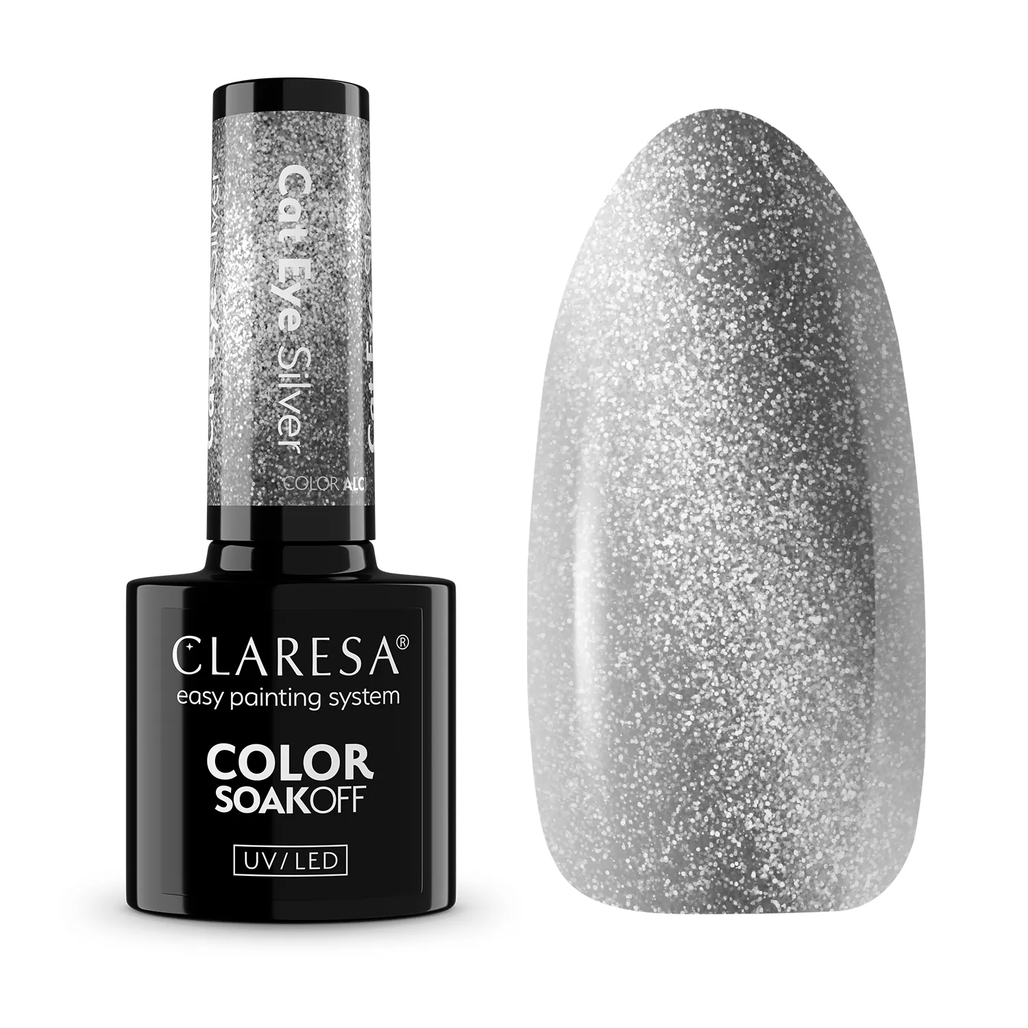 Claresa Lakier hybrydowy Cat Eye Silver, 5 g