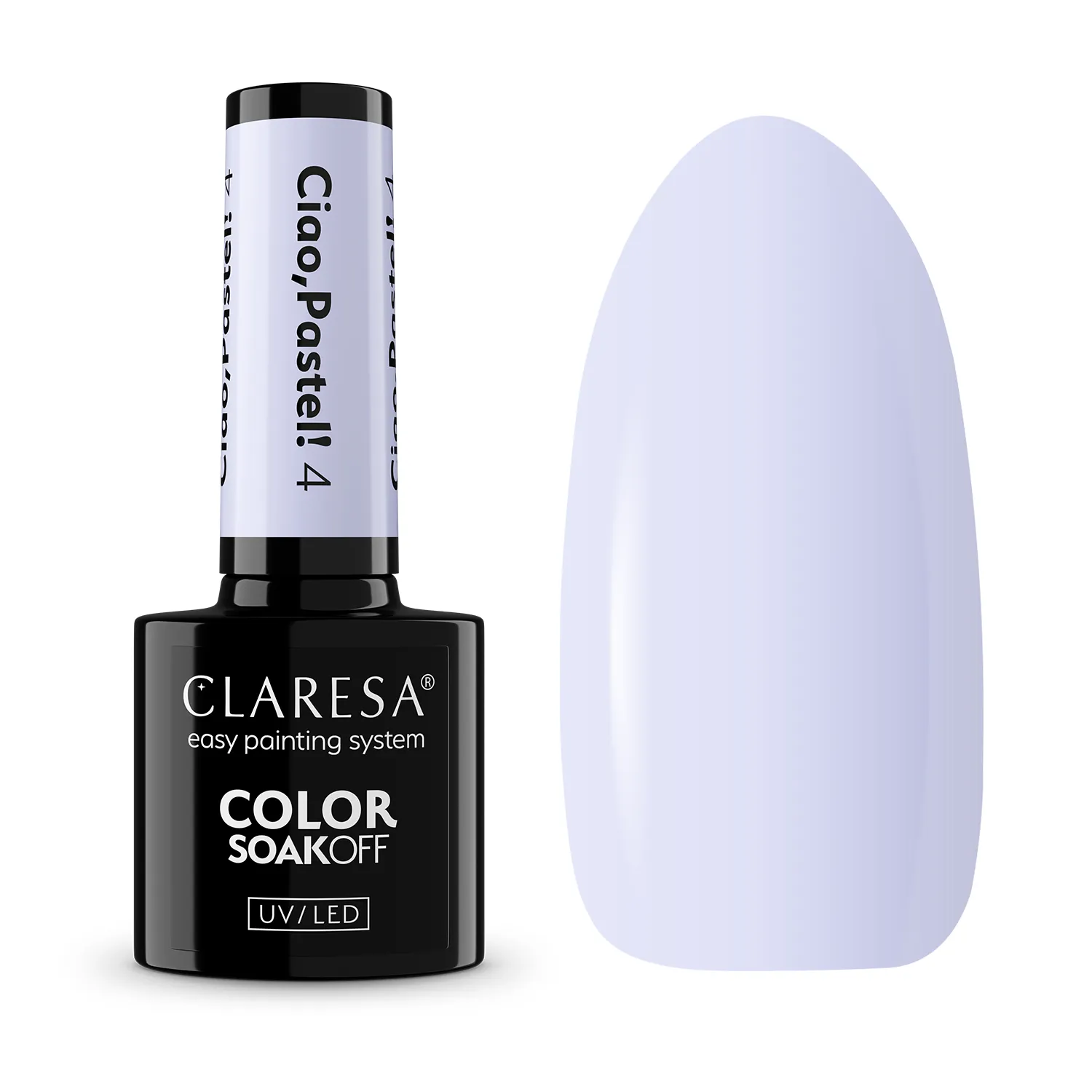 Claresa Ciao Pastel 4 - pastelowa fioletowa hybryda soak off 5 g, packshot butelki