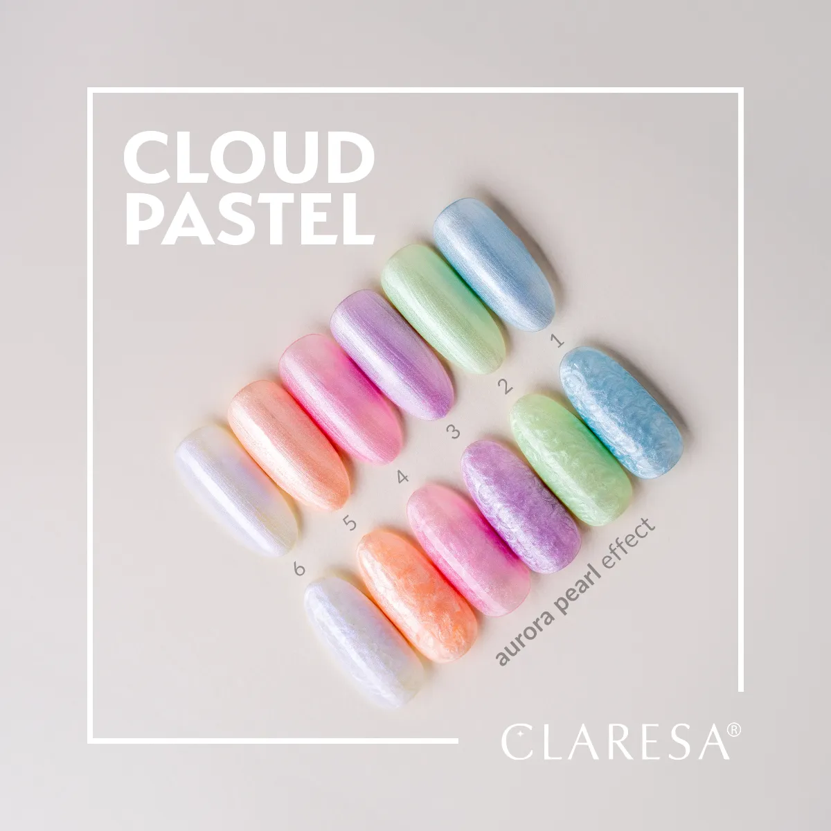 Claresa Cloud Pastel – paleta odcieni z efektem aurora pearl