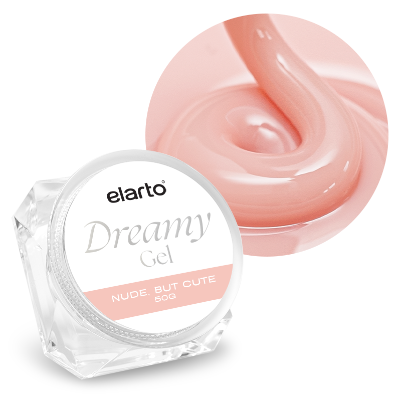 Elarto Dreamy Gel Nude But Cute 50 g - żel budujący, jasny beżowy nude o ciepłej waniliowo-beżowej tonacji