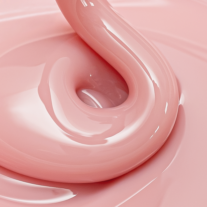 Dreamy Gel Neutral Mood 15 g - zbliżenie konsystencji samopoziomującego żelu budującego w beżowo-różowym nude