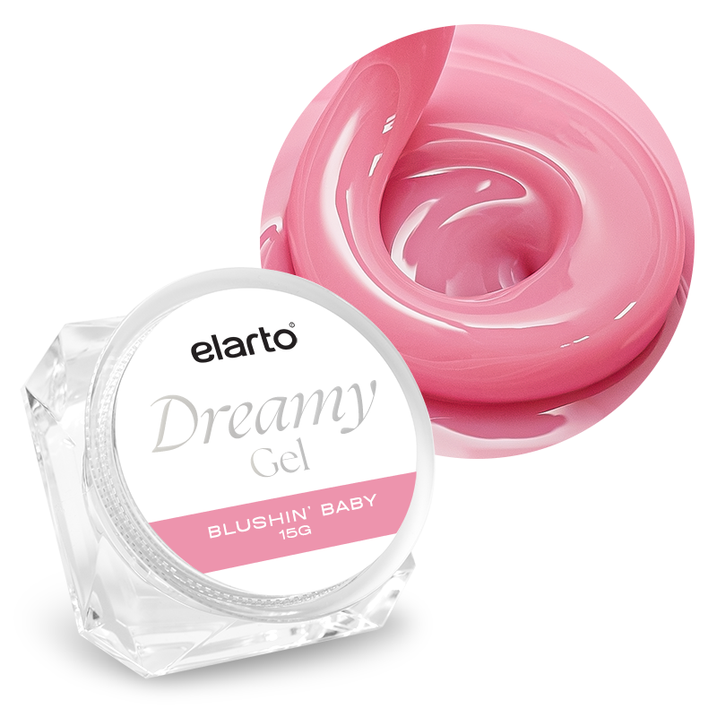Elarto Dreamy Gel Blushin' Baby 15 g - żel budujący, ciepły róż z subtelną malinową nutą
