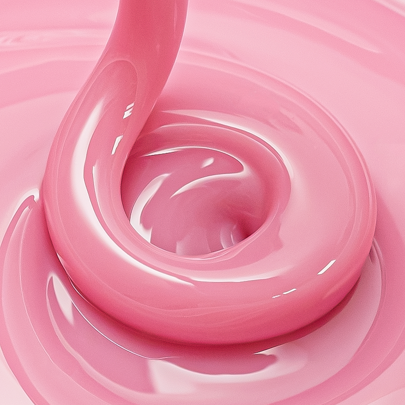 Dreamy Gel Blushin' Baby 15 g - zbliżenie konsystencji samopoziomującego żelu budującego w ciepłym różu