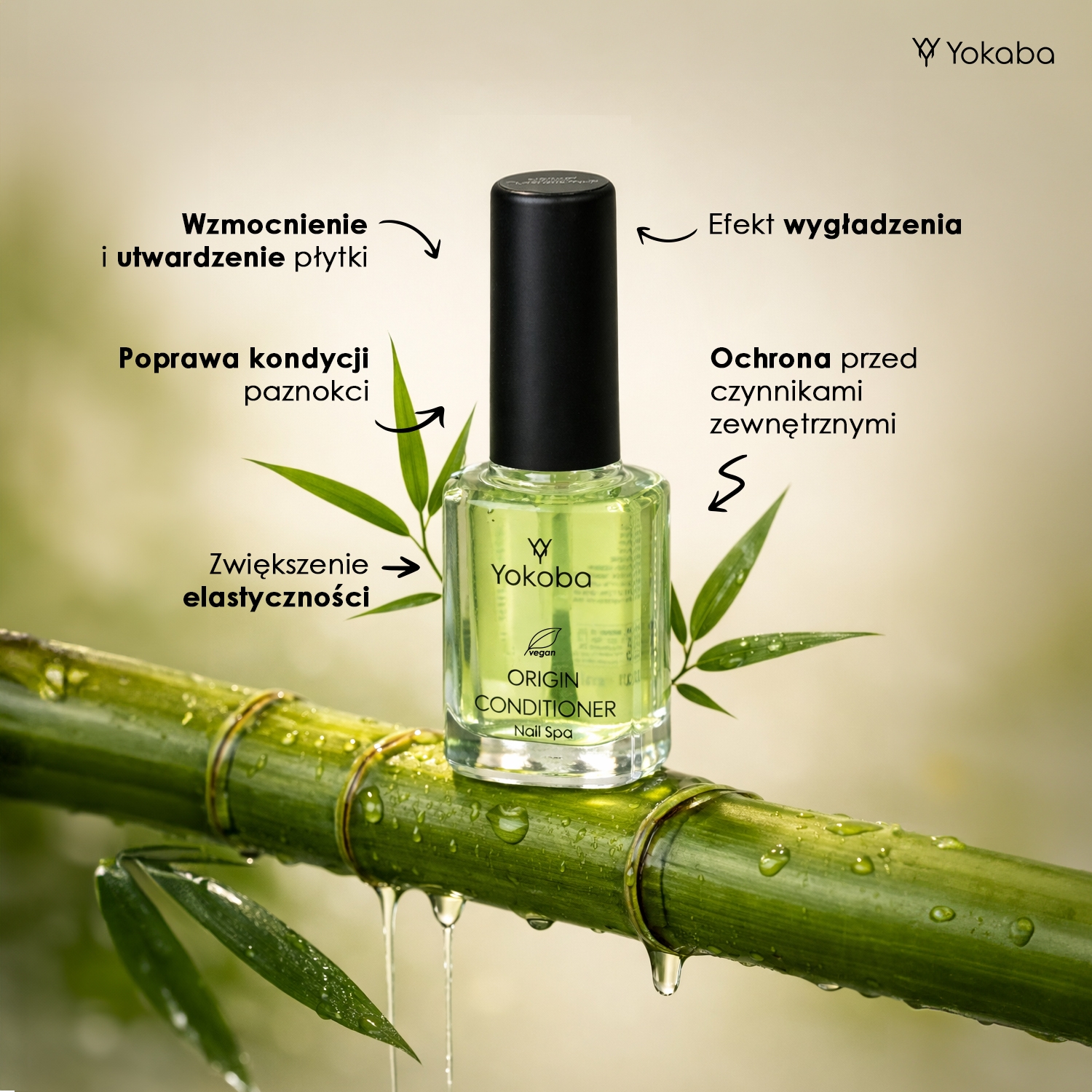 Yokaba Nail Spa Origin Conditioner 15 ml - działanie: wzmocnienie, wygładzenie i ochrona płytki paznokcia