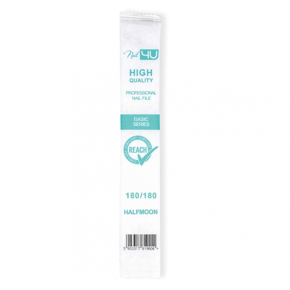 Pilnik Nail4U łódka 180/180 jednorazowy w papierowym opakowaniu - zestaw 100 szt, certyfikat REACH