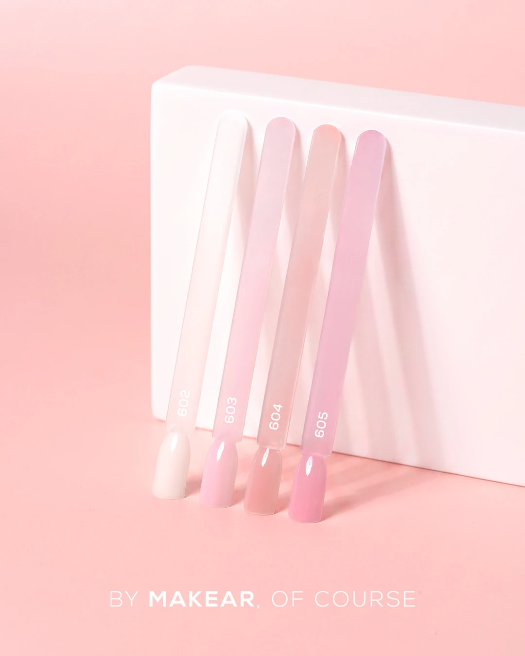 Paleta zestawu Makear Milky French - odcienie 602, 603, 604 i 605 na patyczkach