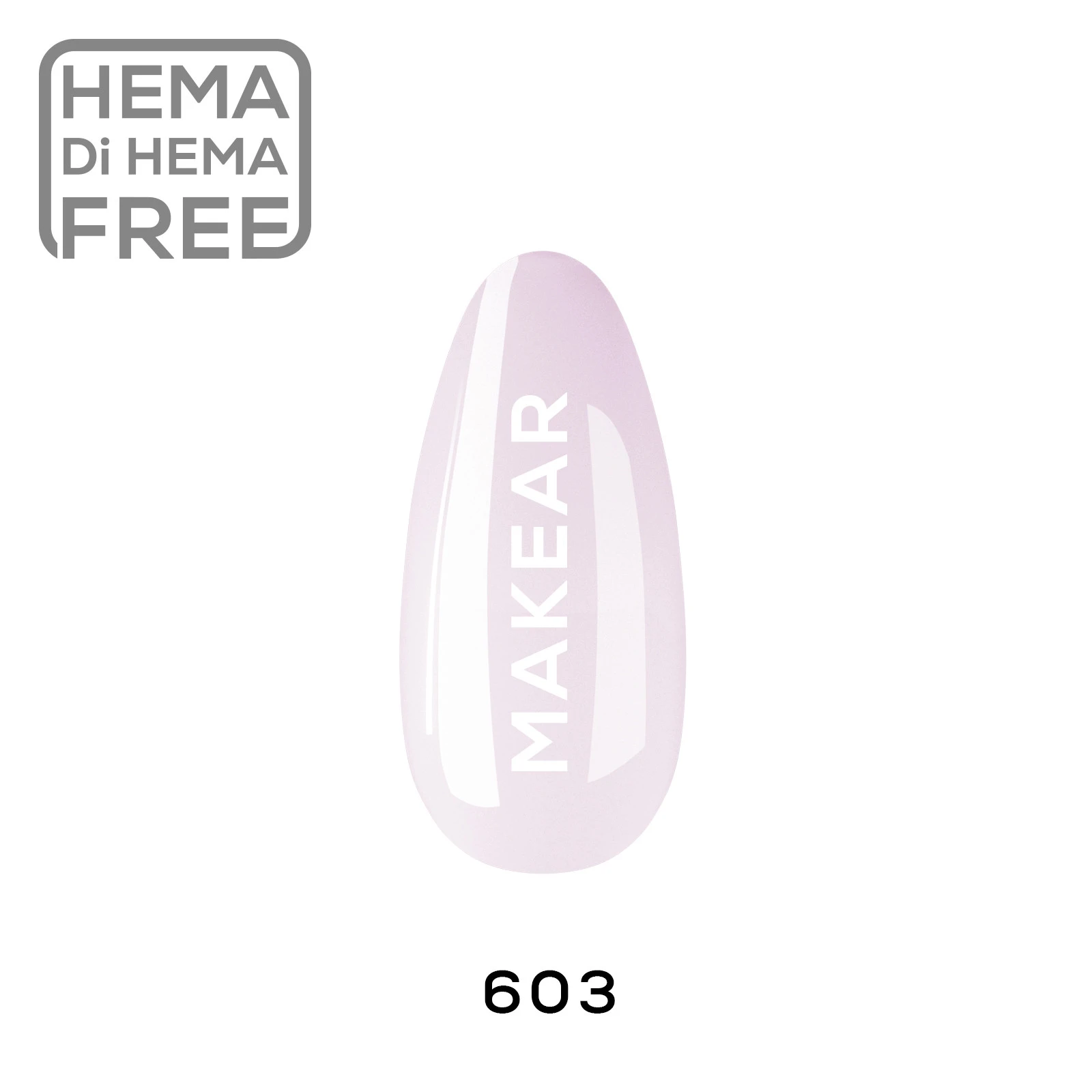 Makear 603 Milky French mleczny roz - swatch z zestawu, lakier hybrydowy 8 ml