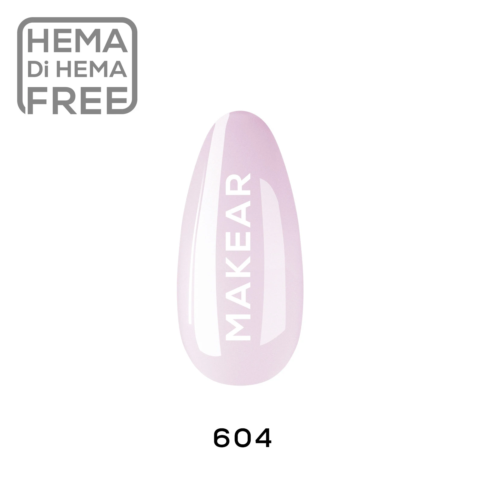 Makear 604 Milky French liliowy roz - swatch z zestawu, lakier hybrydowy 8 ml