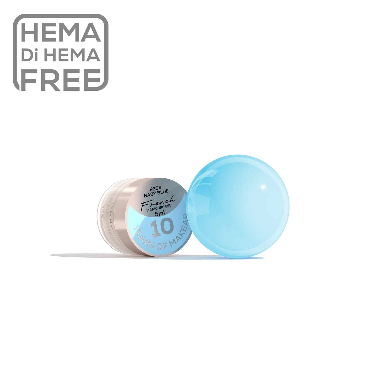 Zel French Manicure FG08 Baby Blue Makear 5 ml - opakowanie 5 ml, formula HEMA Free
