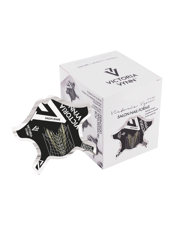 Victoria Vynn Salon Nail Forms, pudełko z pojedynczym szablonem obok
