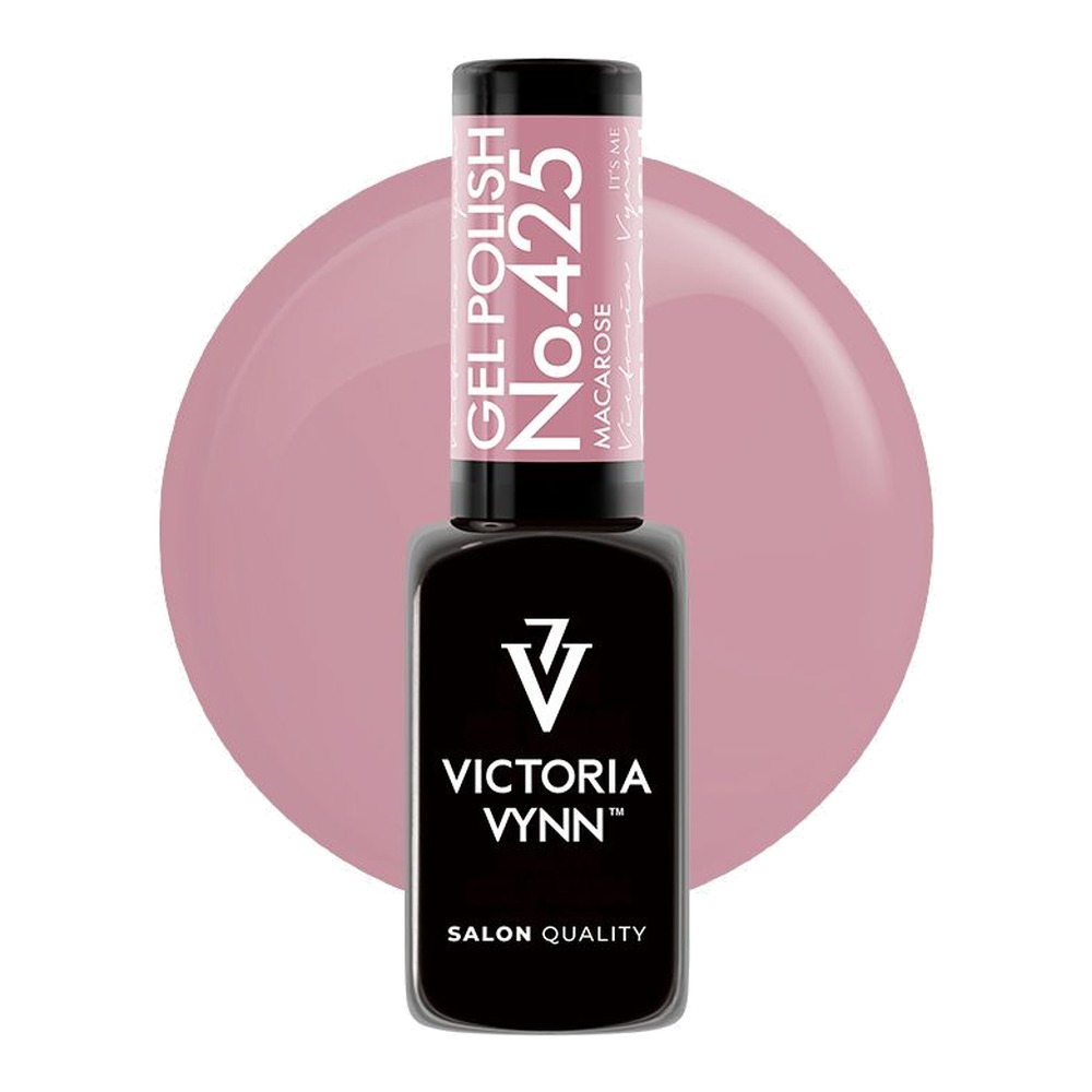 Lakier hybrydowy Victoria Vynn Gel Polish No. 425 MacaRose 8 ml - buteleczka i kółko koloru