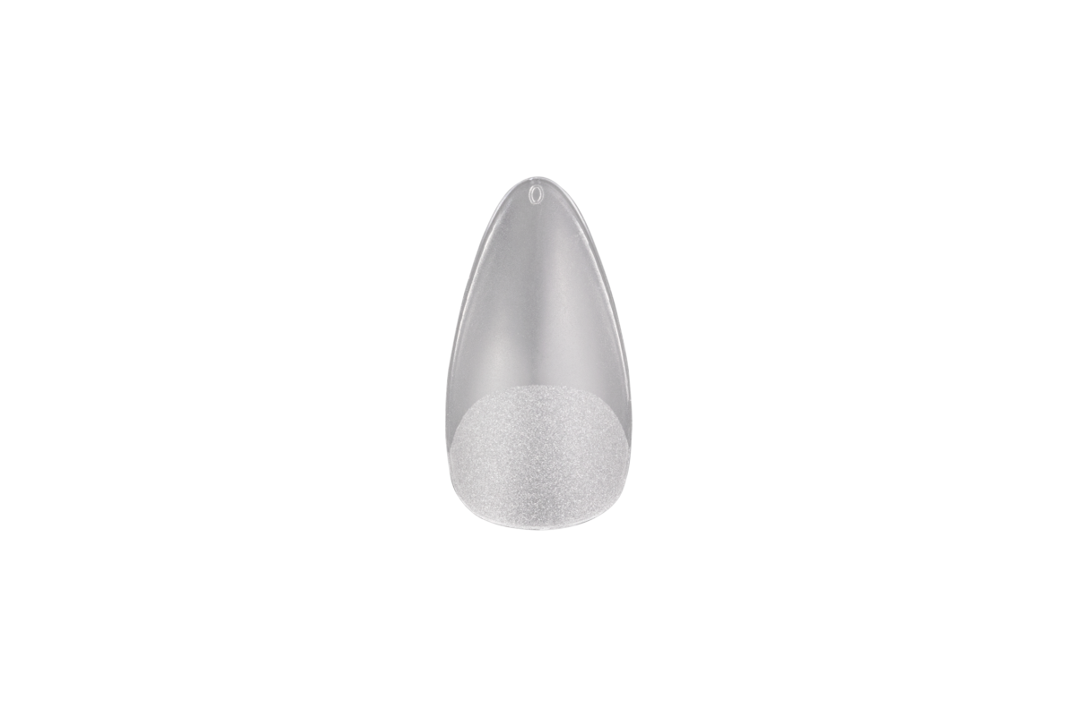 Soft Gel Tips Medium Almond Victoria Vynn, pojedynczy tips z widocznym oznaczeniem rozmiaru