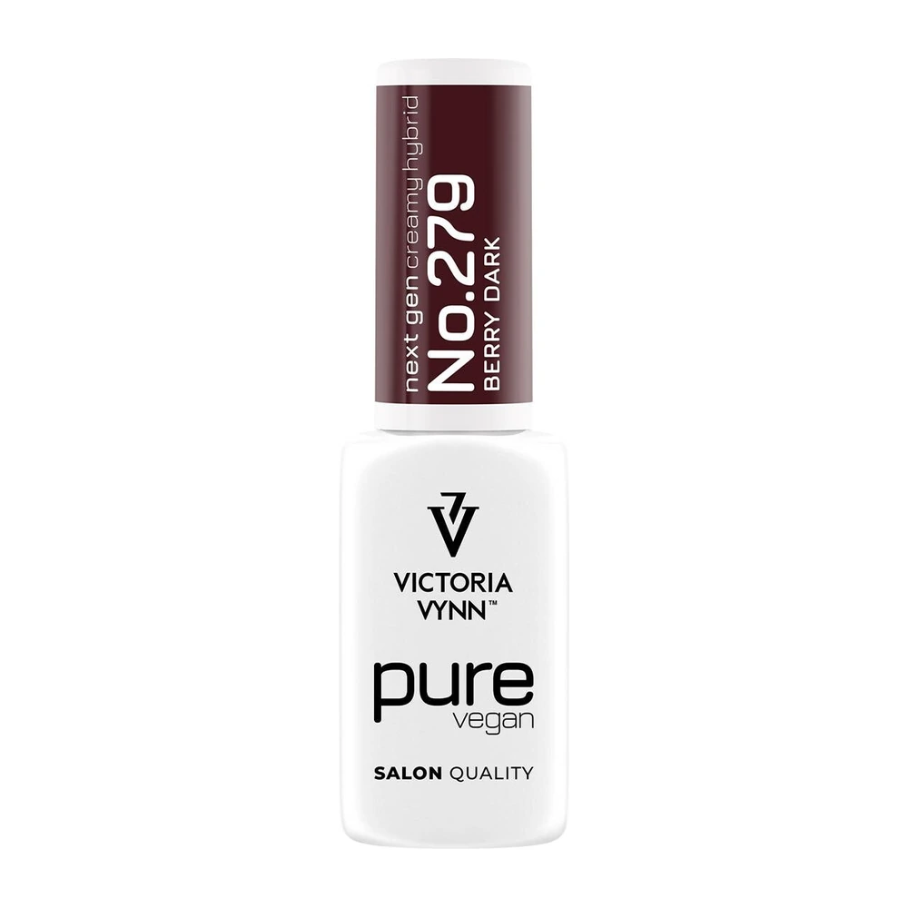 Butelka Victoria Vynn Pure Vegan Creamy Hybrid nr 279 Berry Dark 8 ml z burgundową nakrętką