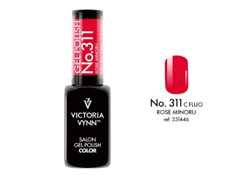 Victoria Vynn Gel Polish 311 Rose Minoru - nasycony róż z czerwienią świecący w ciemności na paznokciach