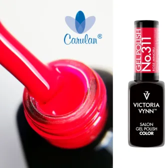 Victoria Vynn 311 Rose Minoru - swatch nasyconego różu z czerwienią i efektem świecenia w ciemności