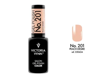 Swatch lakieru 201 Peach Desire - mleczny brzoskwiniowy odcien Victoria Vynn 8 ml