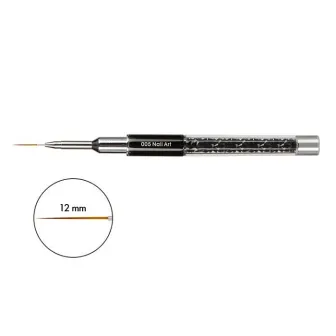 Pędzel precyzyjny Victoria Vynn NAIL ART 005 z włosiem 12 mm do cienkich, długich linii i czarną rękojeścią z kryształkami