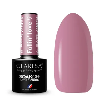 Butelka lakieru hybrydowego Claresa Fallin Love 9 w przygaszonym różanym odcieniu mauve