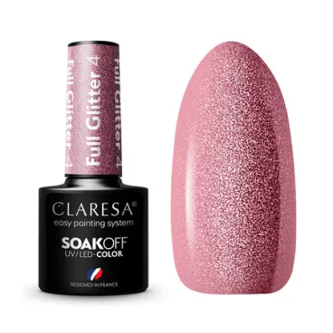 Wymalowany swatch ciepłego różu z gęstym migoczącym brokatem — Claresa Full Glitter 4