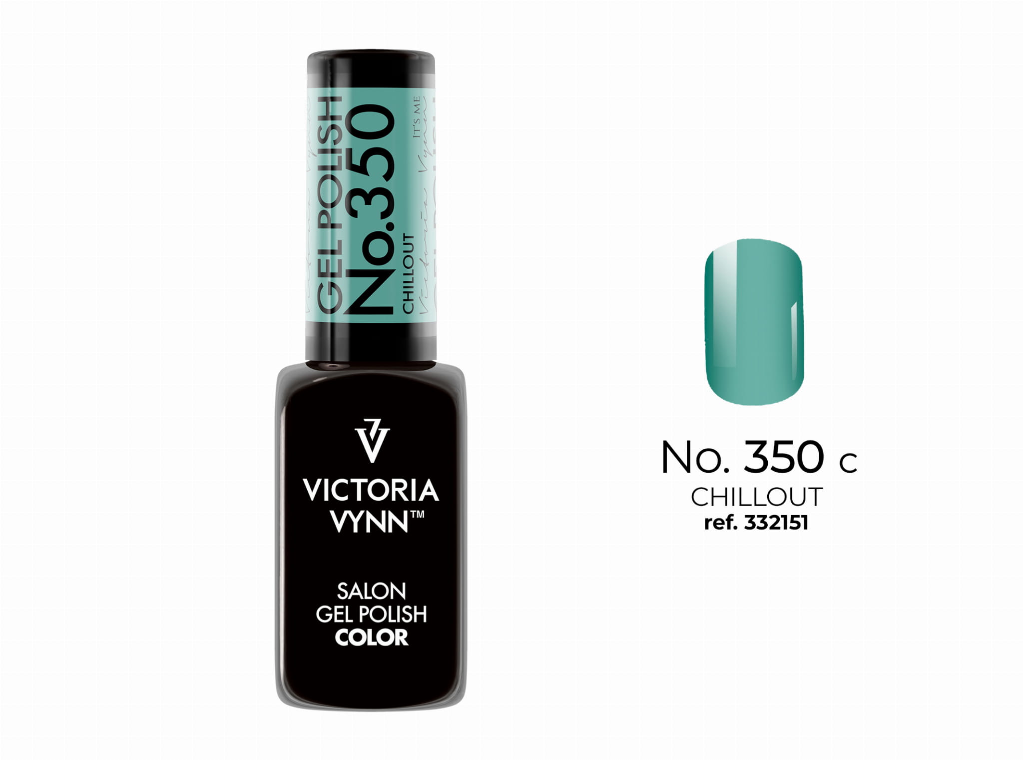 Manicure lakierem 350 Chillout - świeża morska zieleń w dwóch warstwach